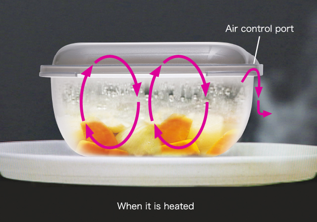 The unique structure keeps the pressure high for quick cooking